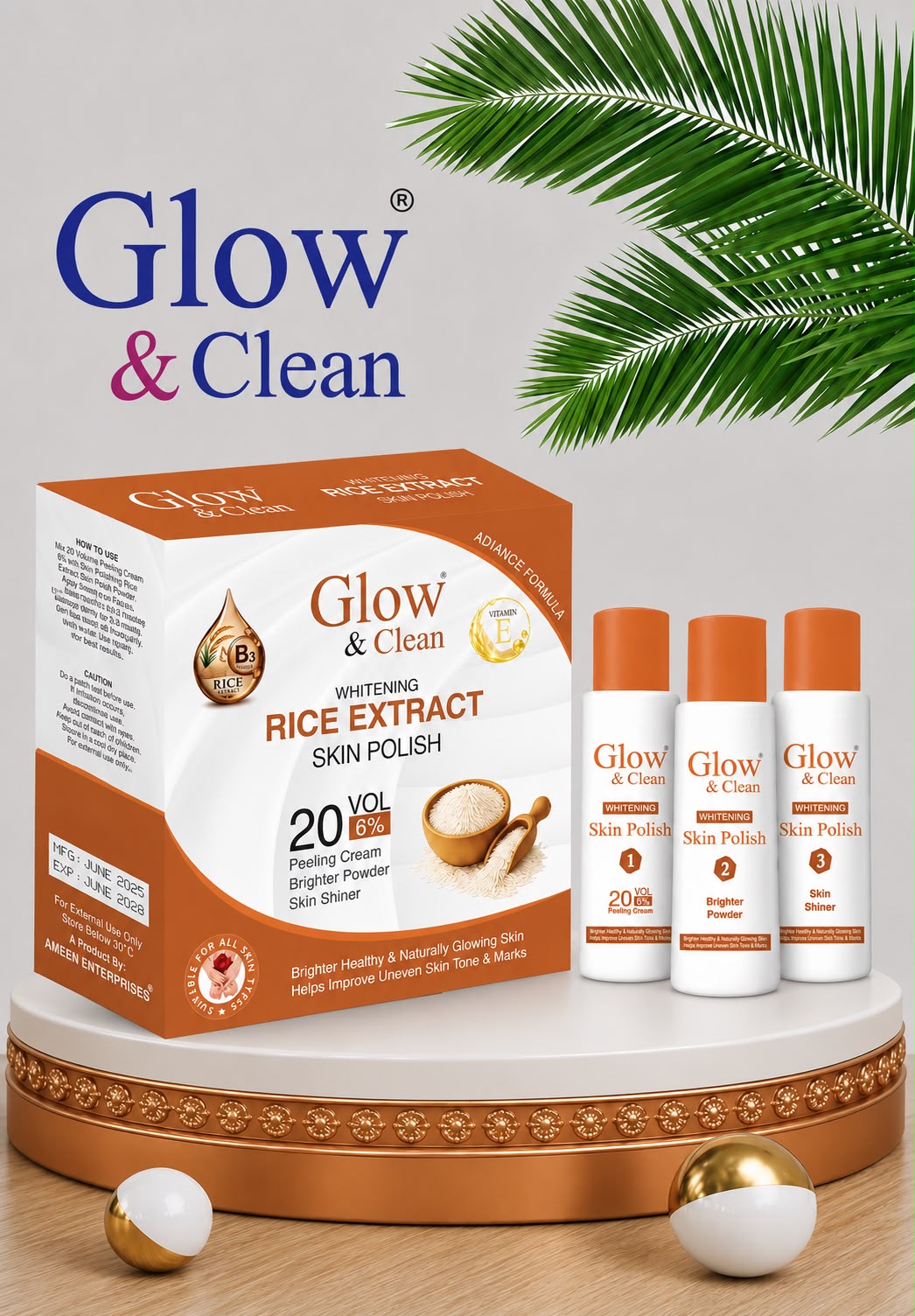 GLOW & CLEAN Rice Extract Whitening Skin Polish (Korean Glow)