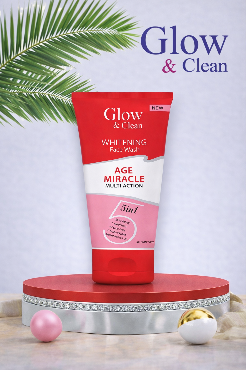 GLOW & CLEAN Age Miracle 5-in-1 Whitening Face Wash
