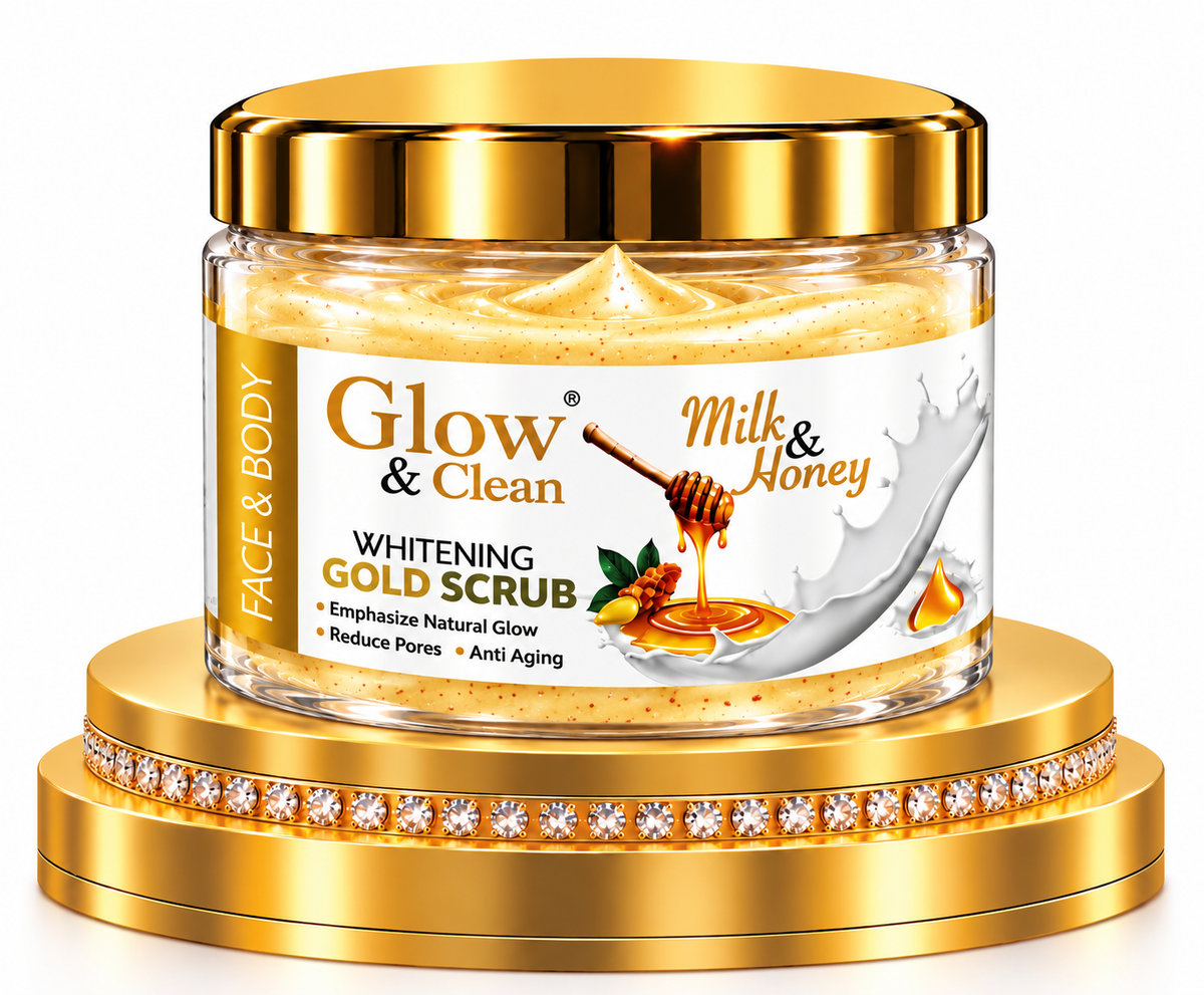 GLOW & CLEAN Milk & Honey Whitening Gold Scrun