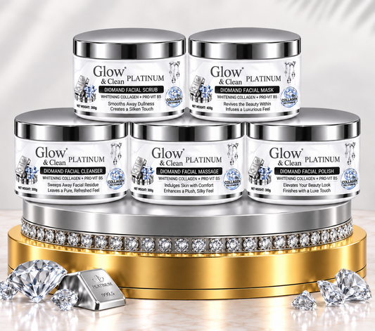 GLOW & CLEAN PLATINUM DIAMOND 5 Step Whitening Facial