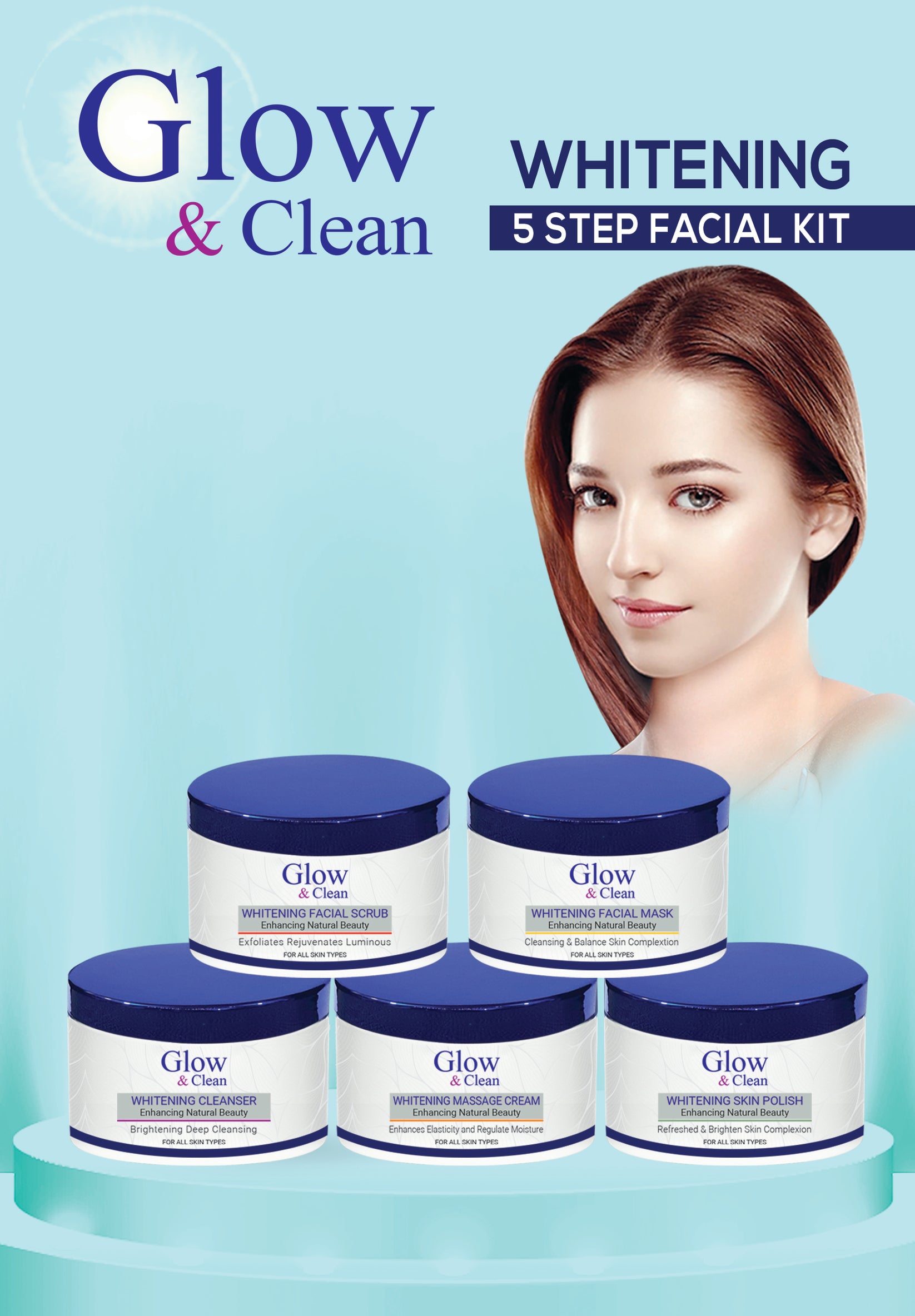 Glow & Clean Whitening Facial Set Ameenbeautytips