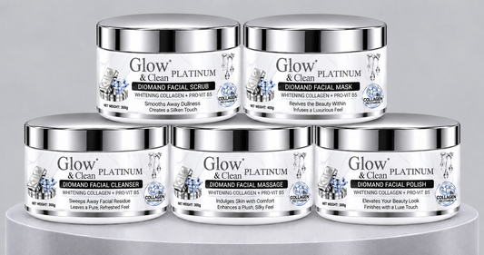 GLOW & CLEAN PLATINUM DIAMOND 5 Step Whitening Facial