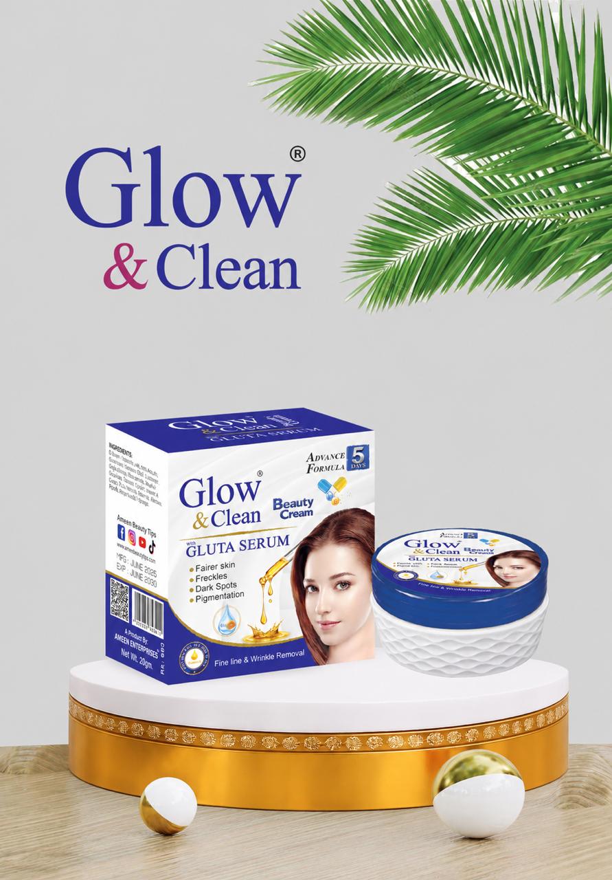 GLOW & CLEAN Whitening Beauty Cream with Gluta Serum