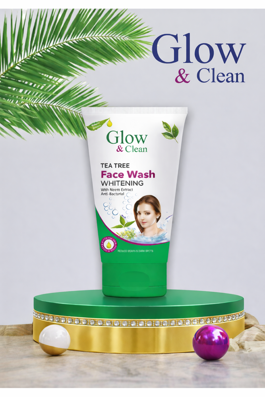 GLOW & CLEAN Tea Tree Whitening Face Wash – Anti-Bacterial