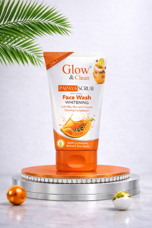 GLOW & CLEAN Whitening Papaya Scrub Face Wash