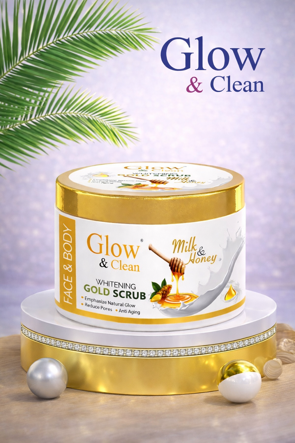 GLOW & CLEAN Whitening Milk & Honey Gold Scrub